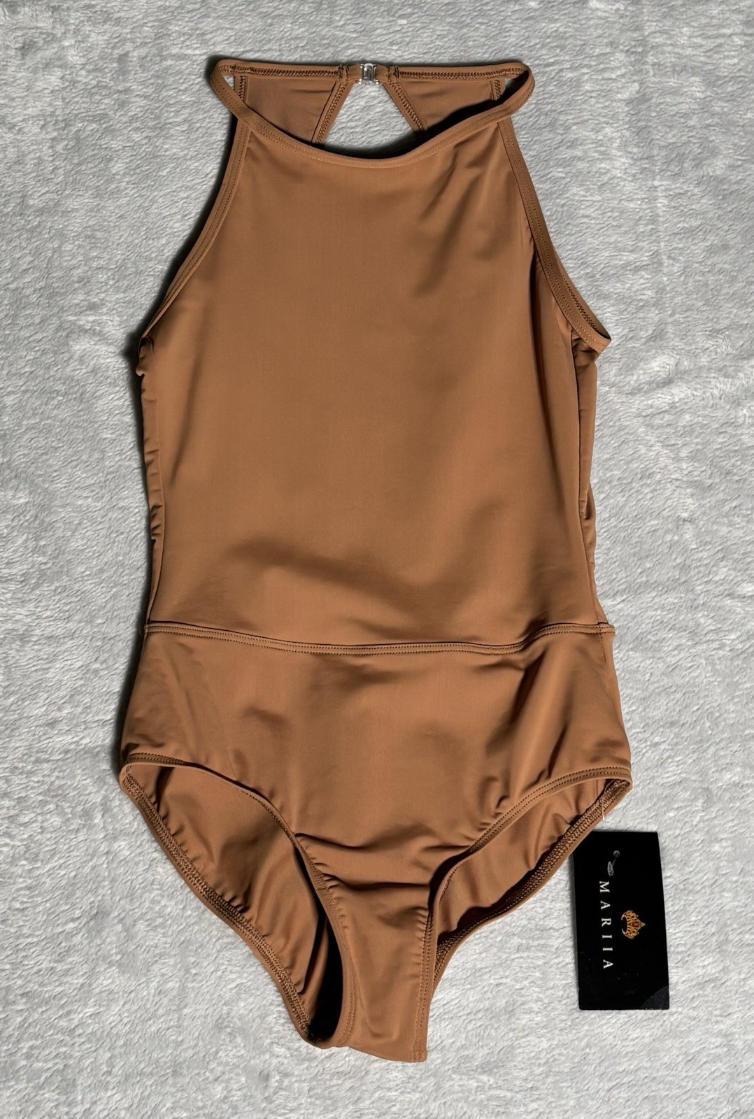 Mariia Women’s Size Small True Bare „Isla“ High Neck Tank Leotard In Nude #4