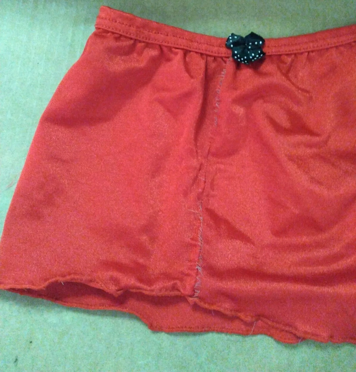Red Tube Top Cropped Red W/Black & White Bows Club Dancewear Early 2000s S/P