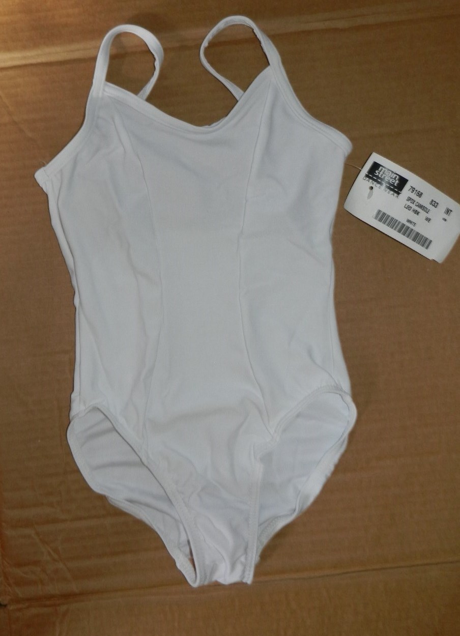 Camisole leotard White Princess seam child adult sizes