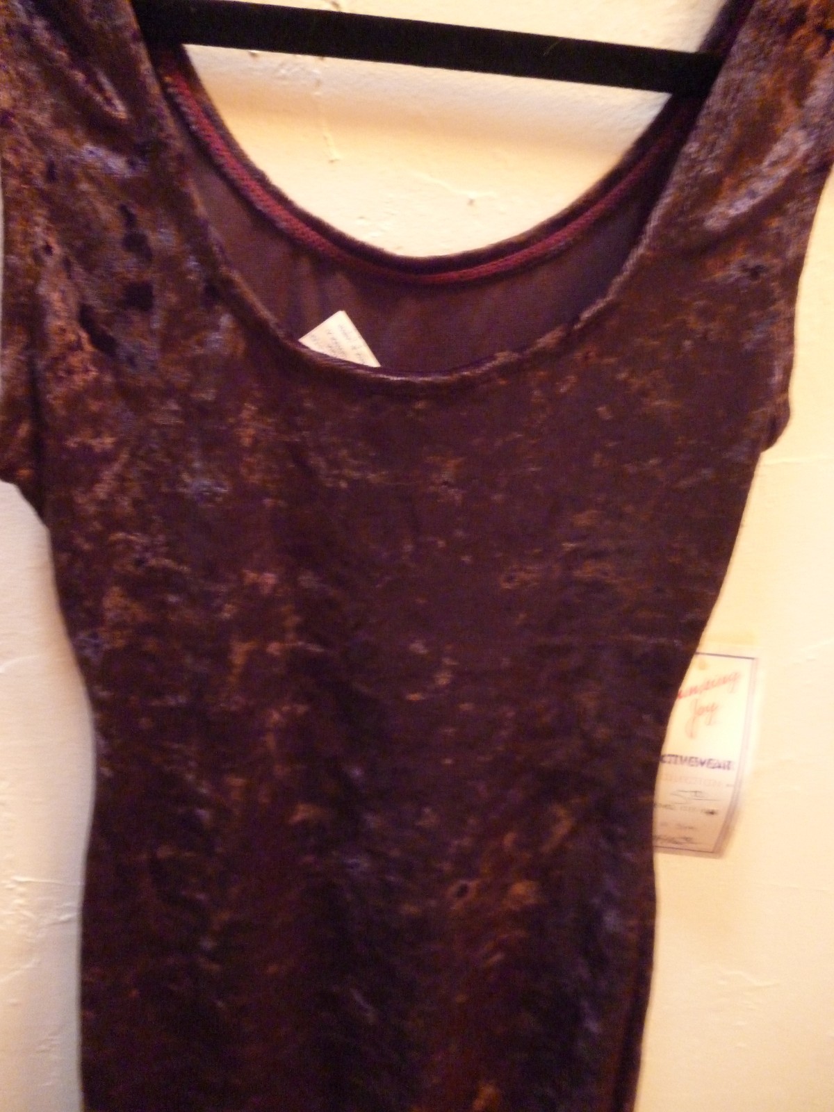 Chocolate Brown MD Crushed velvet Tank Unitard Leotard w/ legs lycra STRETCHY