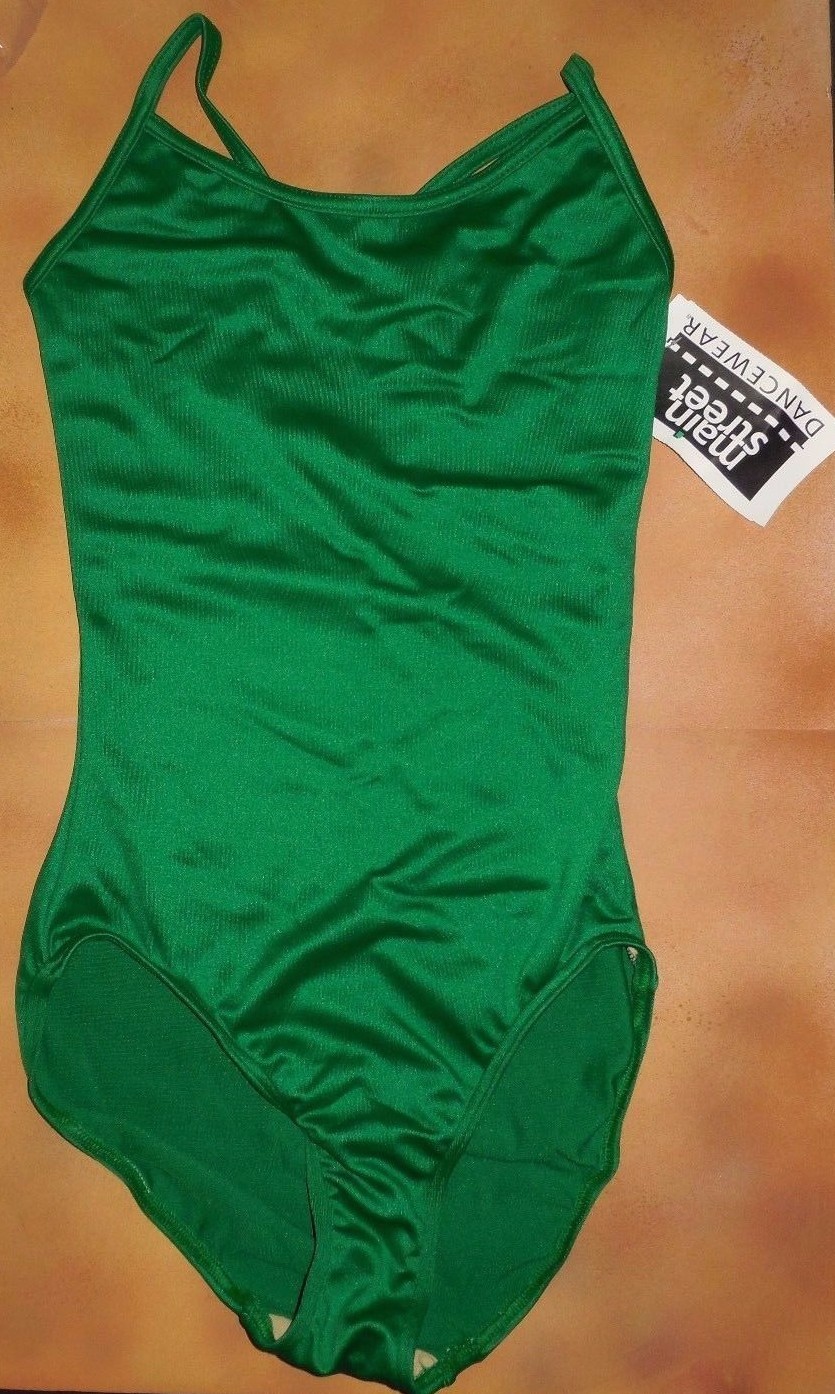 Kelly Camisole Leotard Classic Dance Front Lined Kelly Green Ladies 86001 NWT