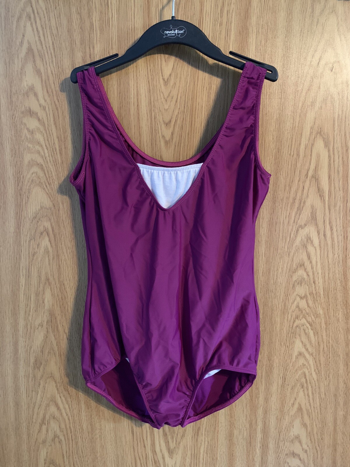 Revolution Dancewear Wild Berry Color Leotard With Yoke Size MA