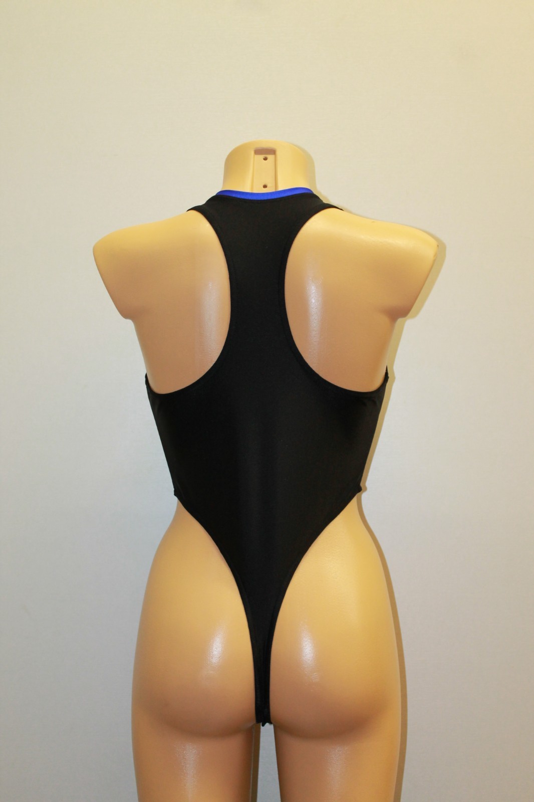 Women One-piece Thong Leotard 202-16 Deep Neckline Racerback Spandex Size L