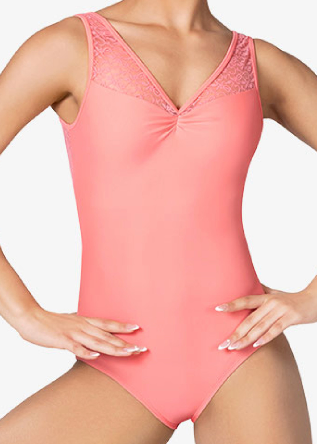 NWT Womens Peach Strappy Lace Back Dance Leotard Medium BT5514 Retails $50 (A5)