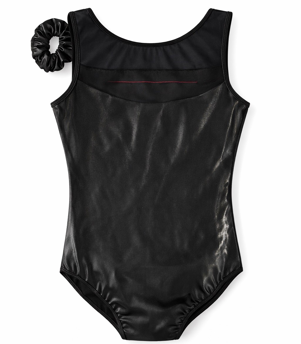 Balera LA Black Pink Swish Leotard Mesh Rhinestone Dance NWOT