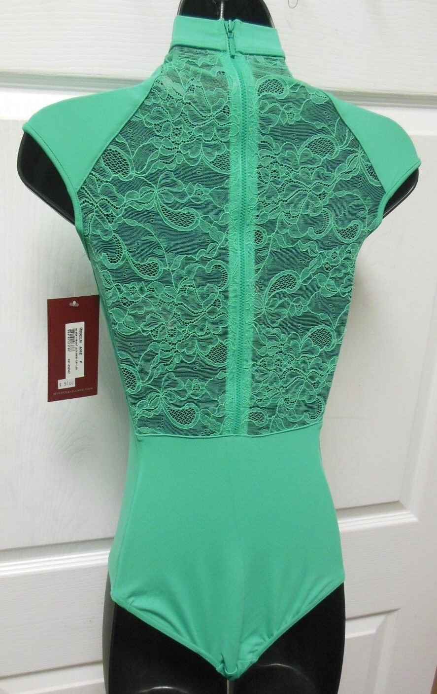 MIRELLA LADIES M5082LM Sunray front lace zipper back cap sleeve leotard