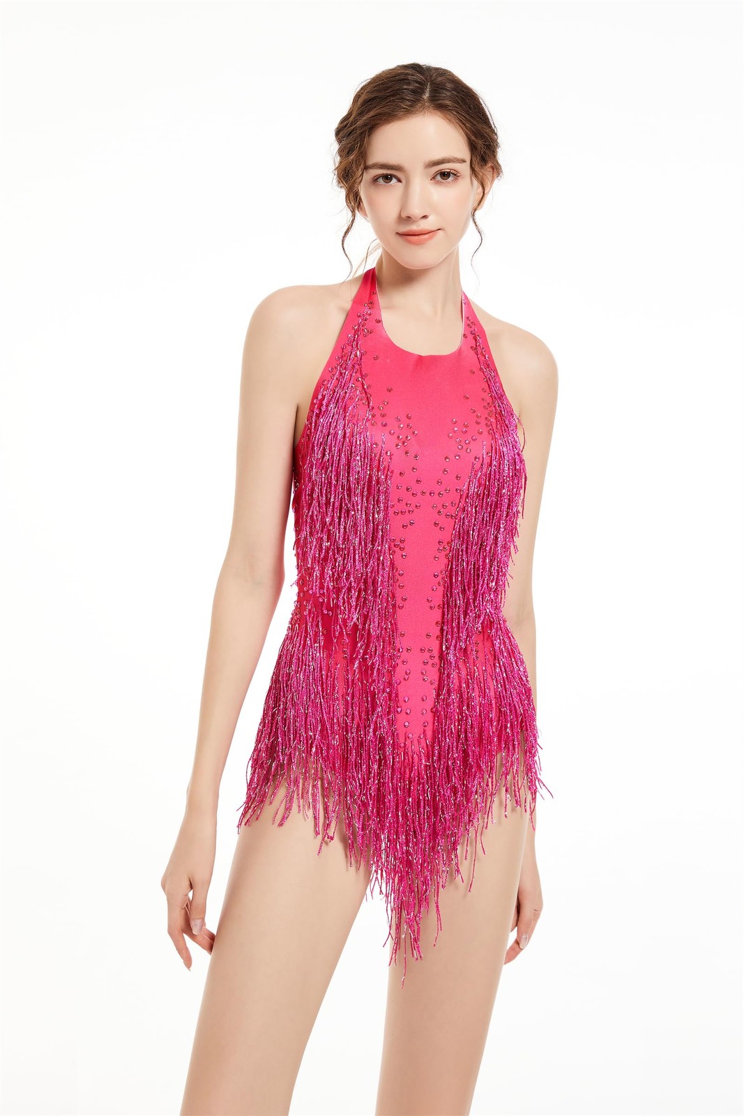 Women Rhinestone Bodysuit Sparkly Drag Queen Latin Dance Costume