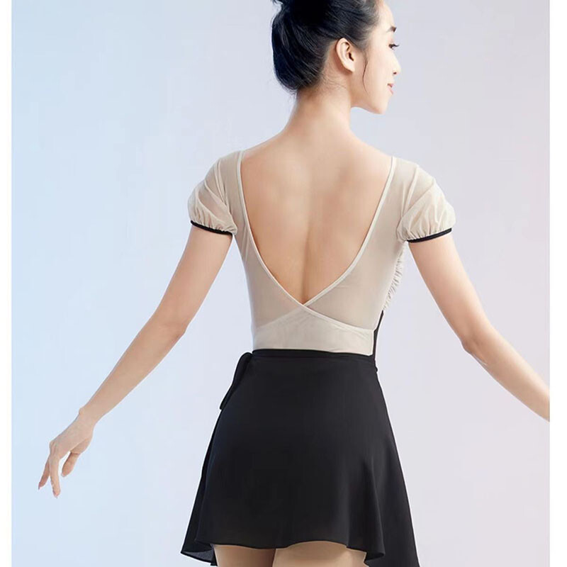 Adult Ballet Dance Leotard Practice Costume Short Sleeve Bodysuits Dancewear