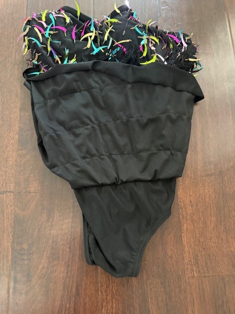 Vintage Weissman LA Sequins Leotard Body Suit Fringe Costume – Large