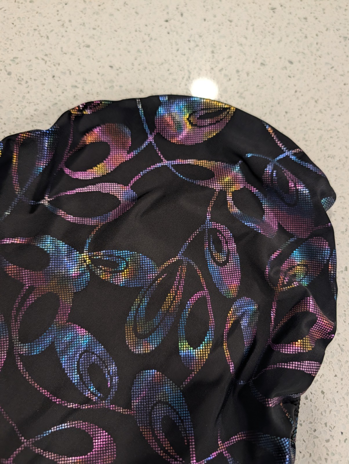 GREAT GK Elite AS Small Gymnastics Dance Leotard Metallic Pixel RAINBOW SWIRLS