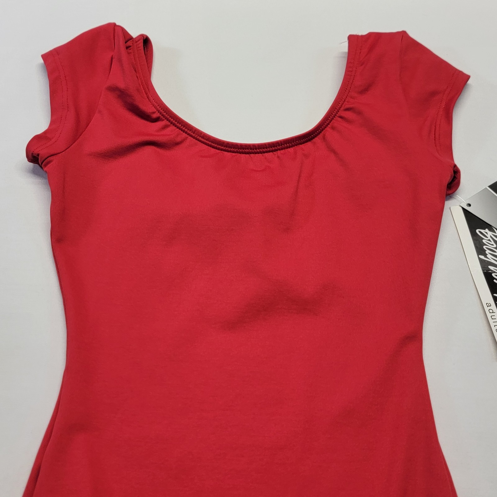 Body Wrappers Cap Sleeve Leotard Red Cap Sleeve Scoop Neckline Front/Back SZ XSA