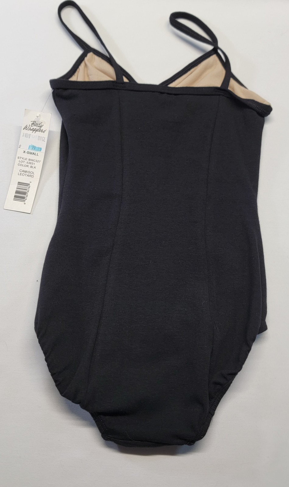Body Wrappers Camisole Leotard Black Princess Seams Pinch-front SZ XSA