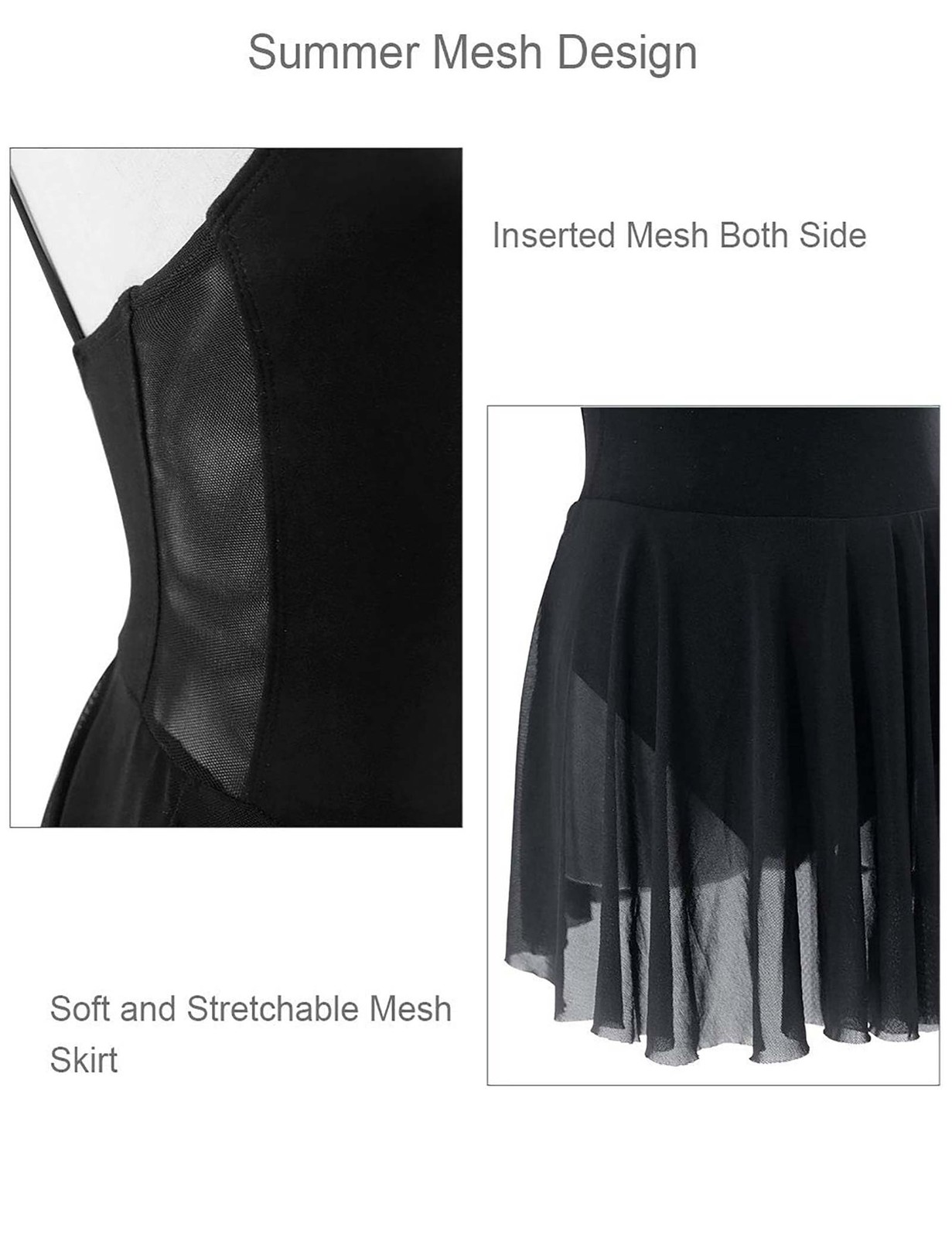 Adult Black Leotards for Women Dance, Ballet, Gymnastics, Performance
