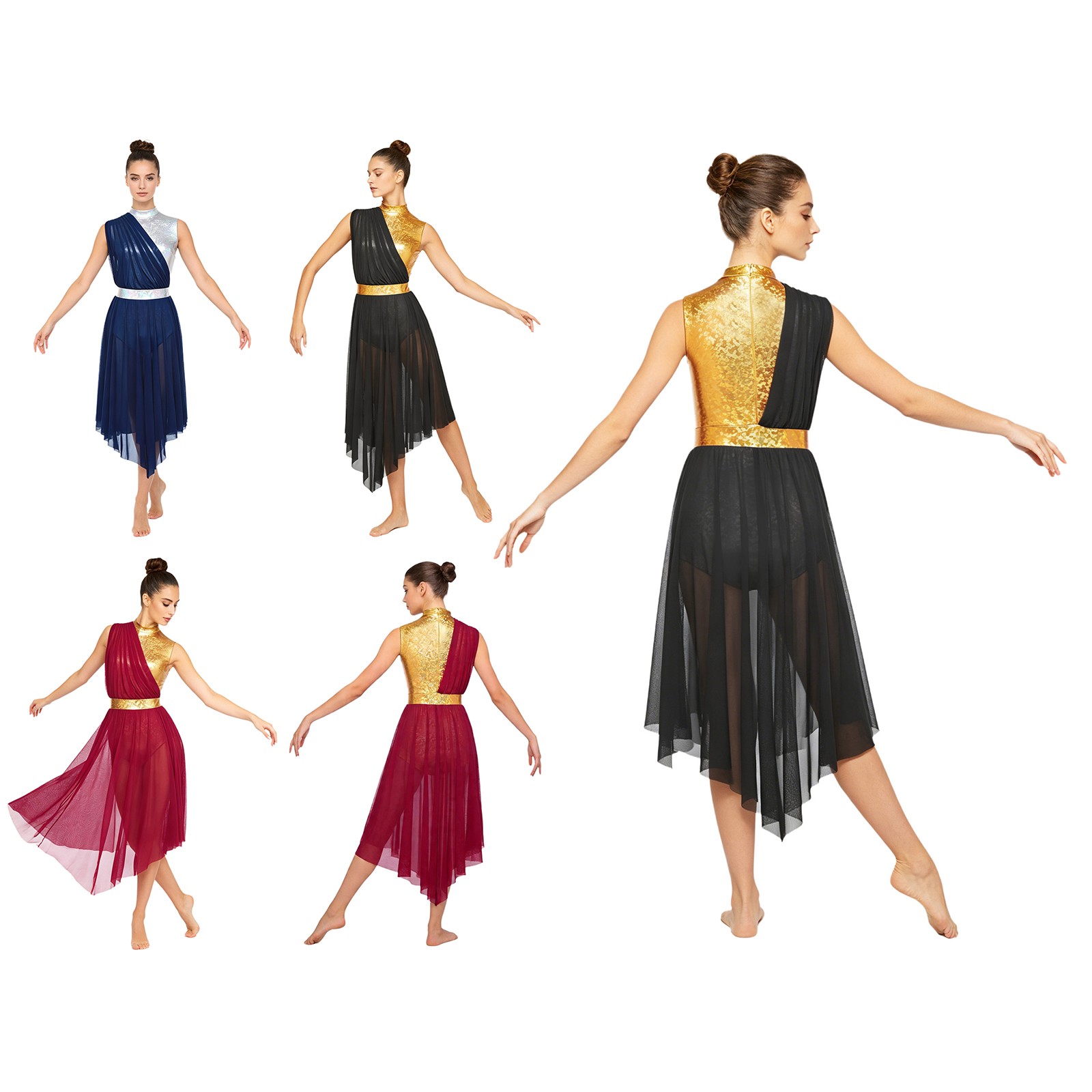 Women Leotard Party Dancewear Sleeveless Bodysuit Competition Dress Modern