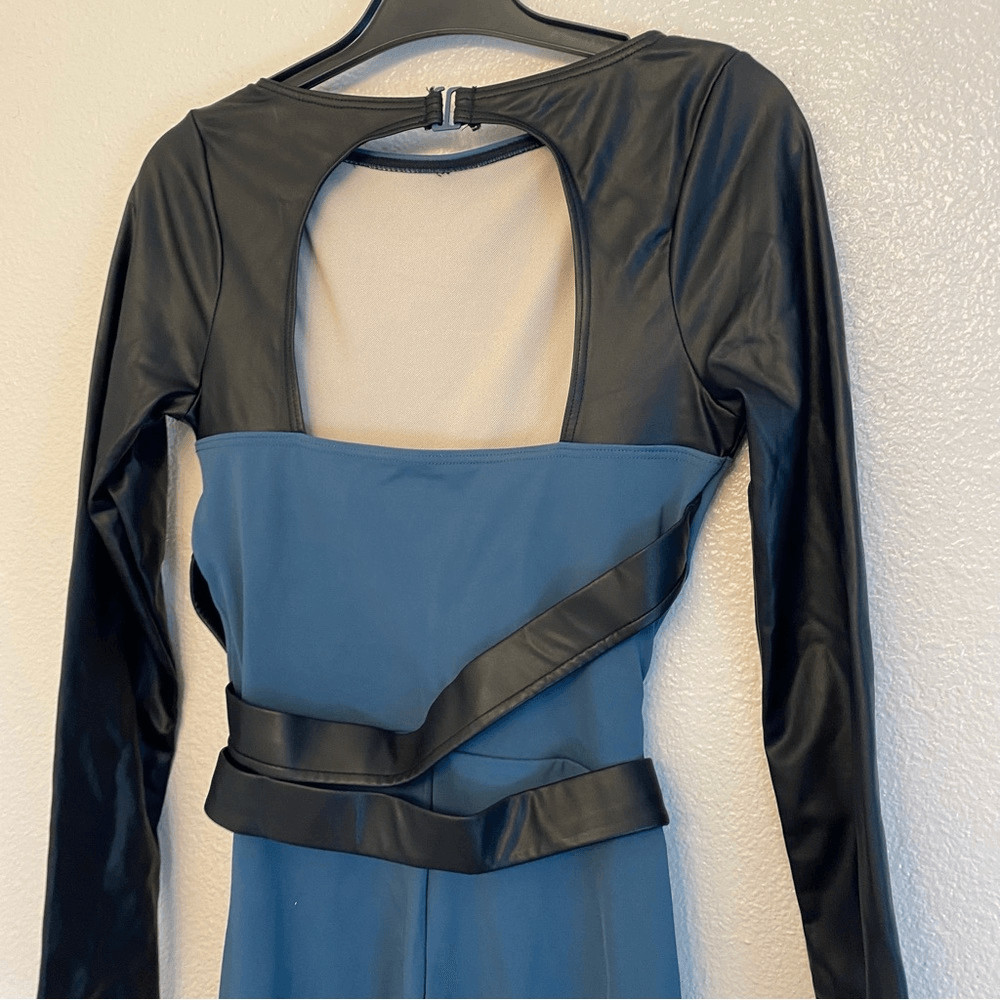 WEISSMAN Elite Dance Costume unitard teal blue Landfill NV13063 mature adult XSA