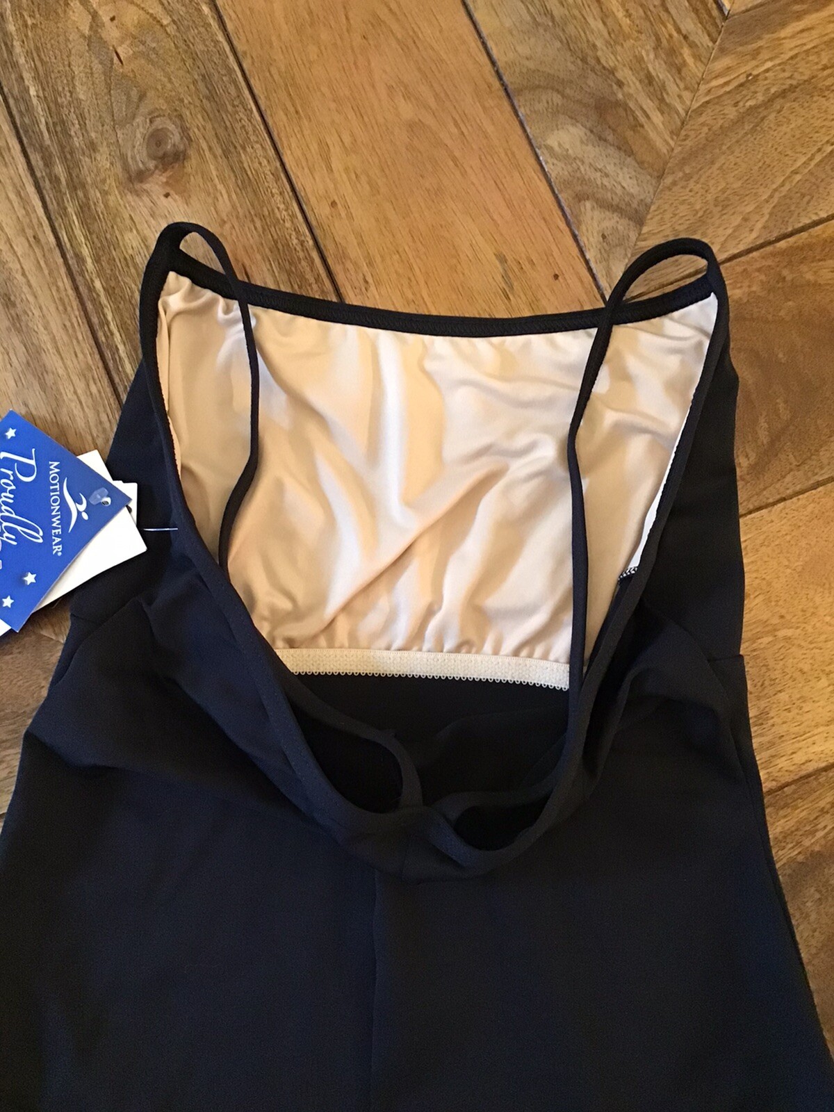 New! “Motionwear” Black Cami Dance Leotard Adult Large