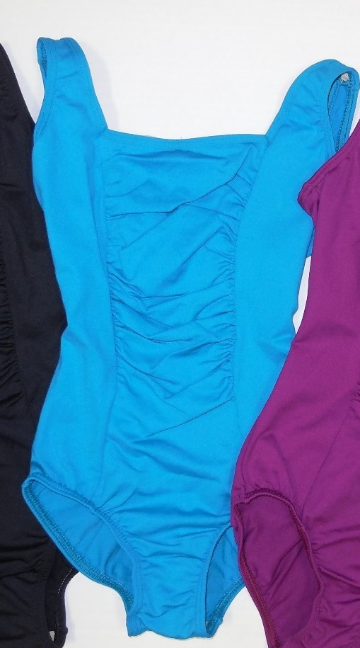 Body Wrappers P341 Ruched V back leotard Premiere line Tank dance ch/ladies