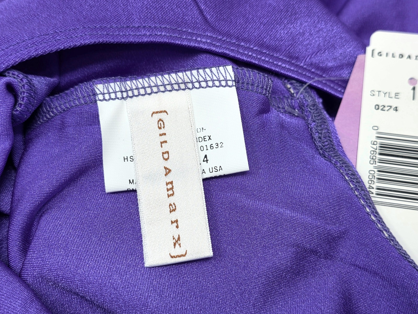 Gilda Marx VTG Royal Purple Biketard Singlet Lycra Adult XS/XXS (Youth 12/14)