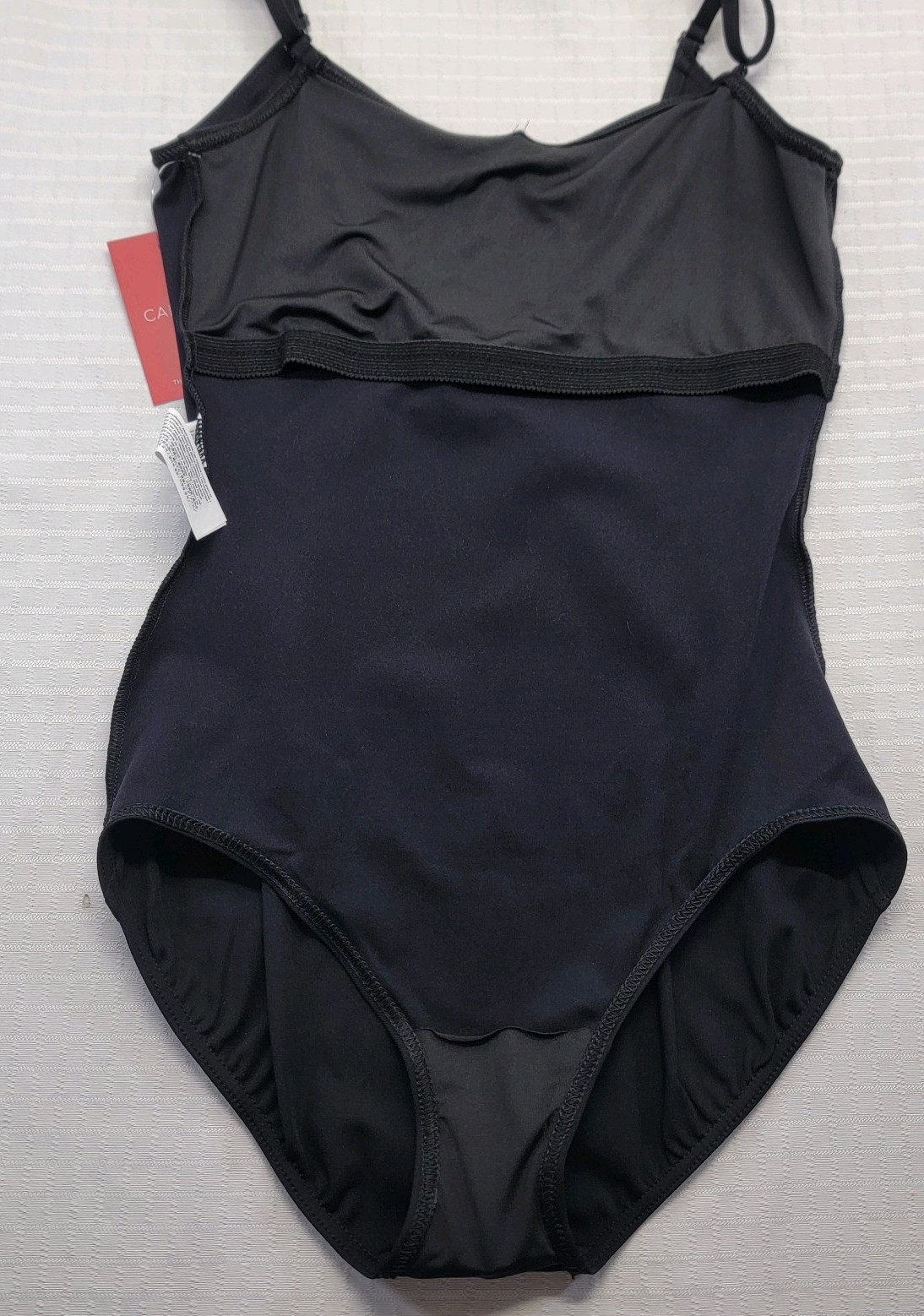 Capezio Team Basics Camisole Leotard Adjustable Strap Black Scoop Neckline SZ LA