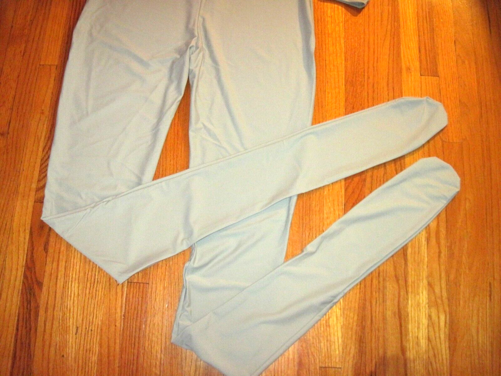 Plus Size Shiny Gray Long Sleeve T Neck Footed Unitard Jumpsuit Sz 2XL-16-18 New