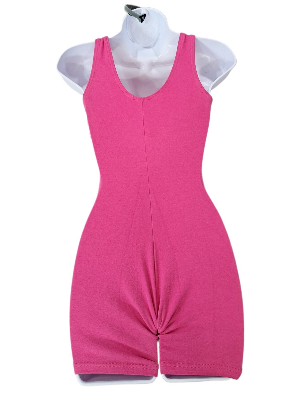 Body Wrappers VTG 80s Pink Cotton Unitard Biketard #182 Size Preteen / Adult XS