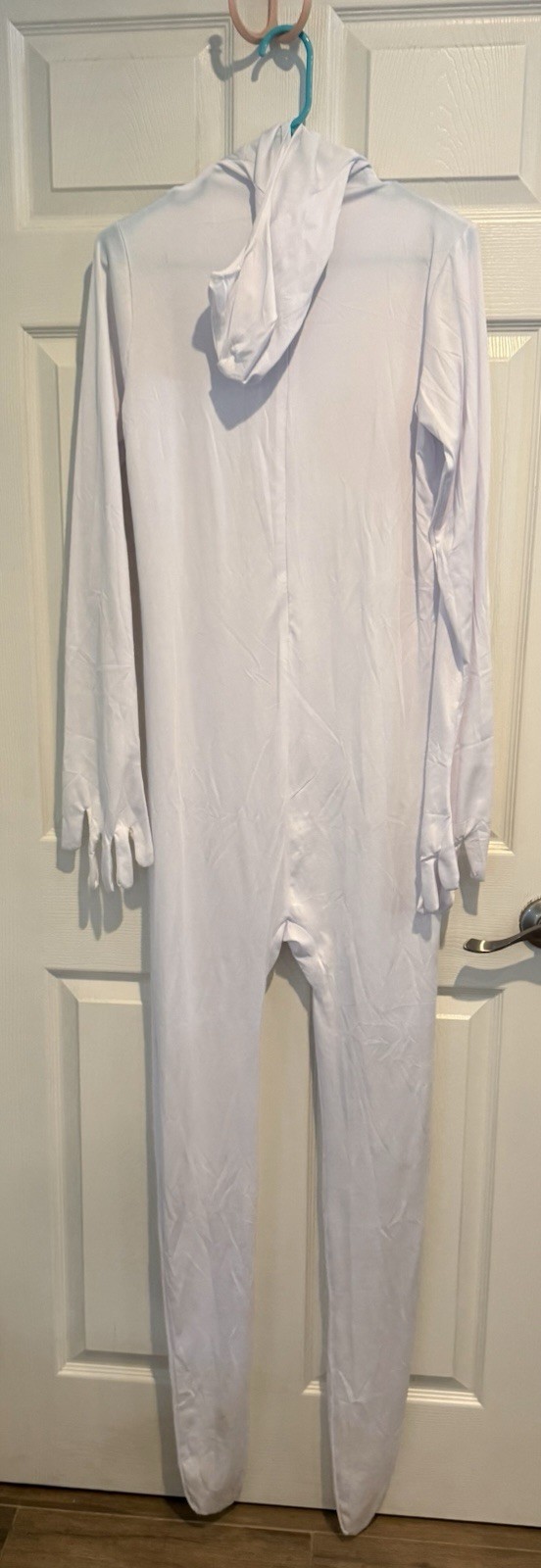 White Spandex Full Body Unitard with Hand, Feet & Head Covering Size L – A2000