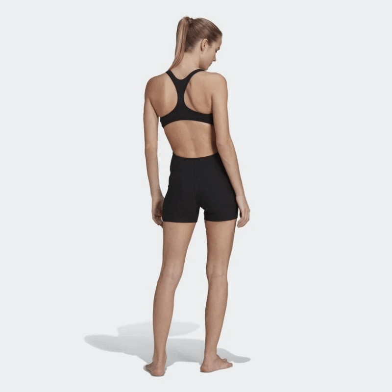 adidas Yoga For Elements Black Ribbed Short Leotard – Size XS