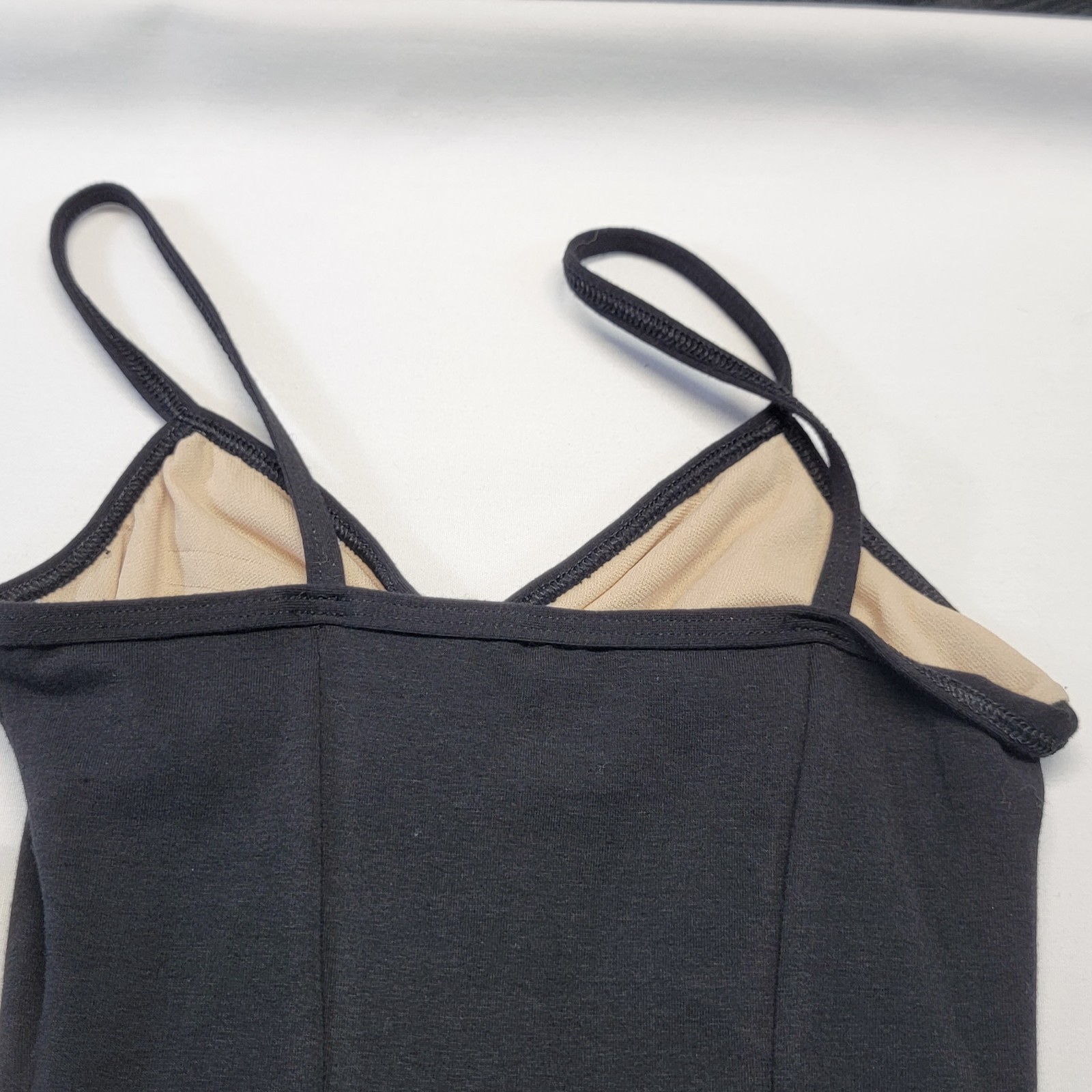 Body Wrappers Camisole Leotard Black Princess Seams Pinch-front SZ XSA