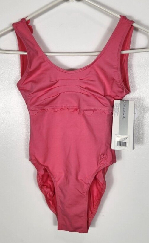 Danskin NYCB Women’s Size Petite XS (0-2) Camellia Rose Scallop Trim Leotard NWT