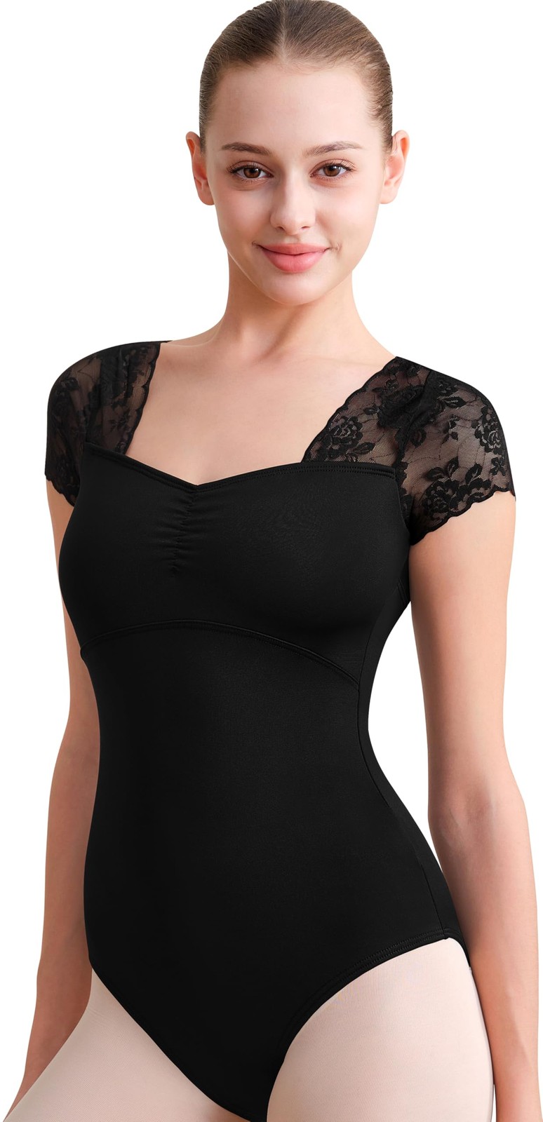 Women Lace Short Sleeve Dance Leotard for Ballet Adult S-Xl(237118-06-S)