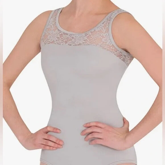 Leotard New Body Wrappers Women’s MA Medium Adult Dance Ballet Jazz Costume Gray