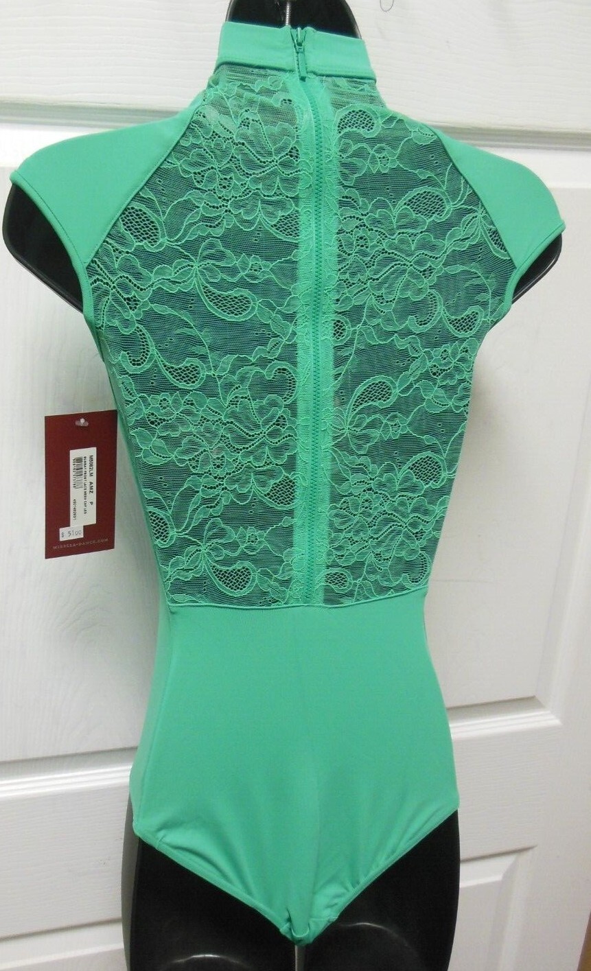 MIRELLA LADIES M5082LM Sunray front lace zipper back cap sleeve leotard