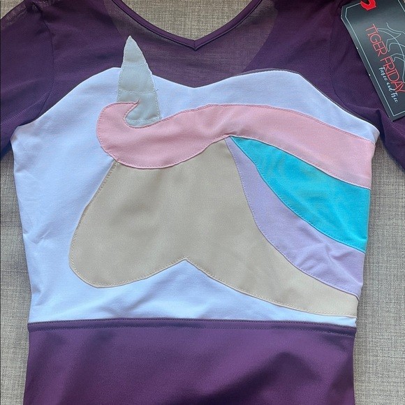 Tiger Friday Unicorn Dance Leotard Maroon Adult Medium New with Tags