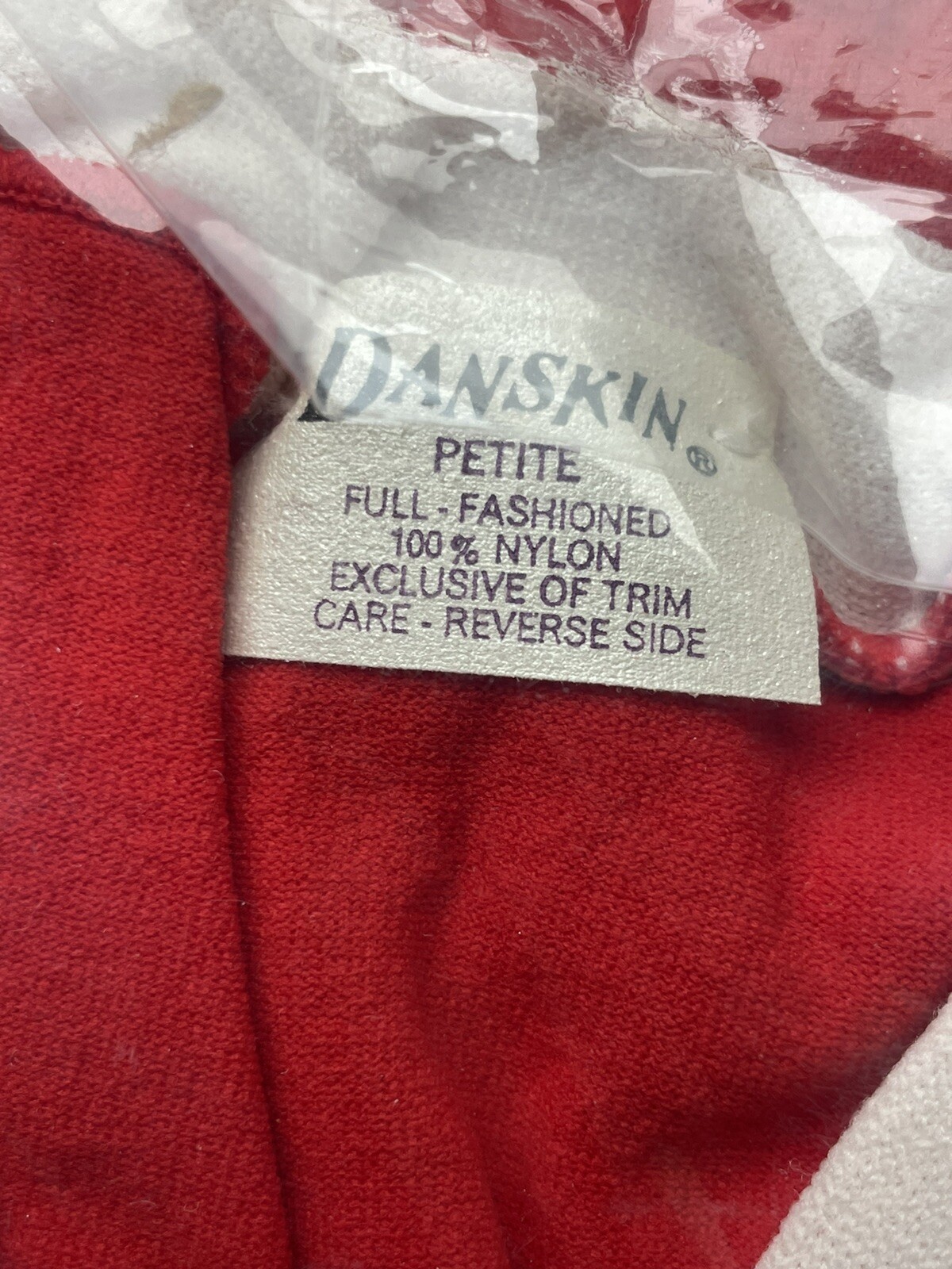 VINTAGE 1980’s DANSKIN LEOTARD WOMENS PETITE RED WHITE NYLON GYMNASTICS NOS 9141