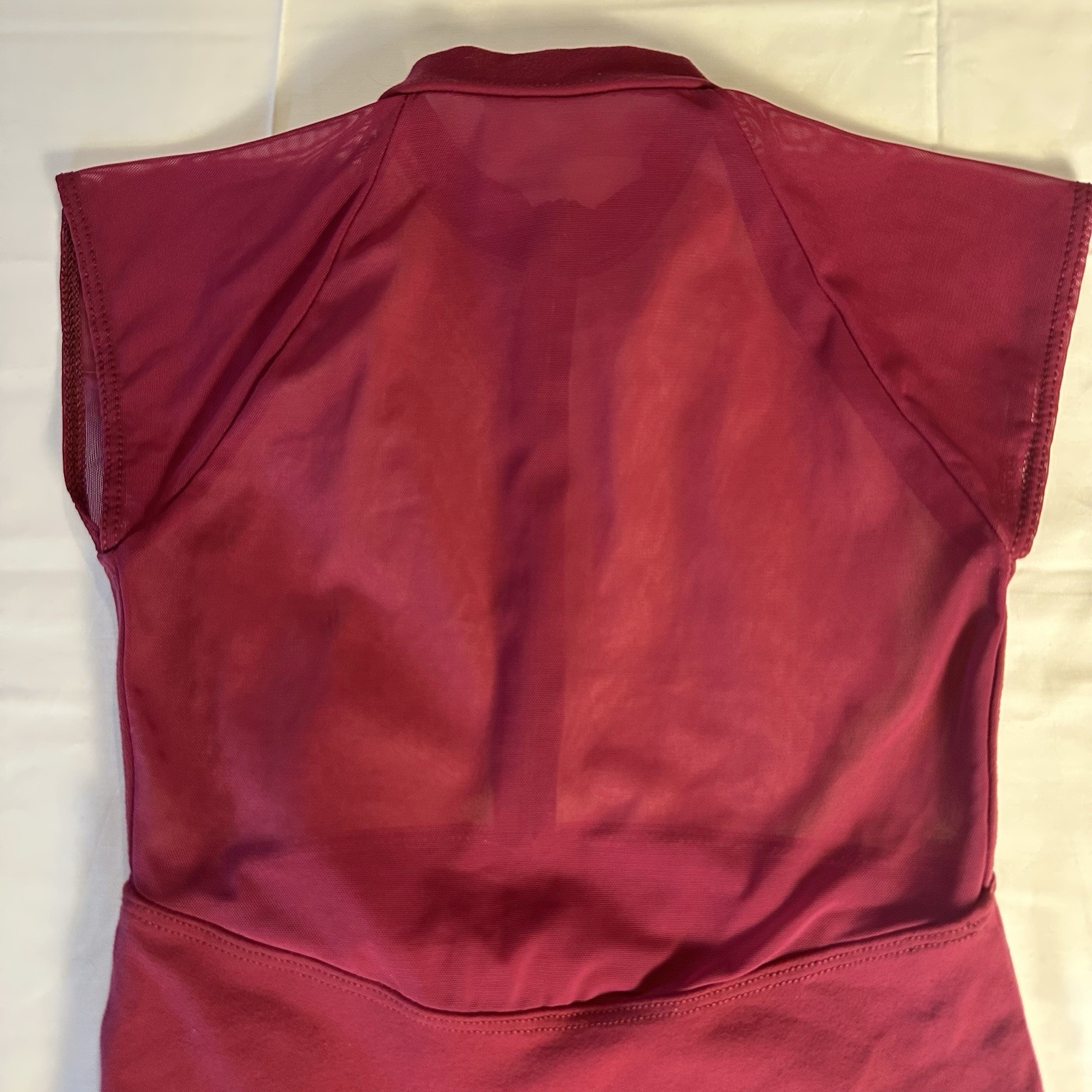 Suffolk Ballet Mock High Neck Zipper Lace Front Rosewood Dance Leotard Petite