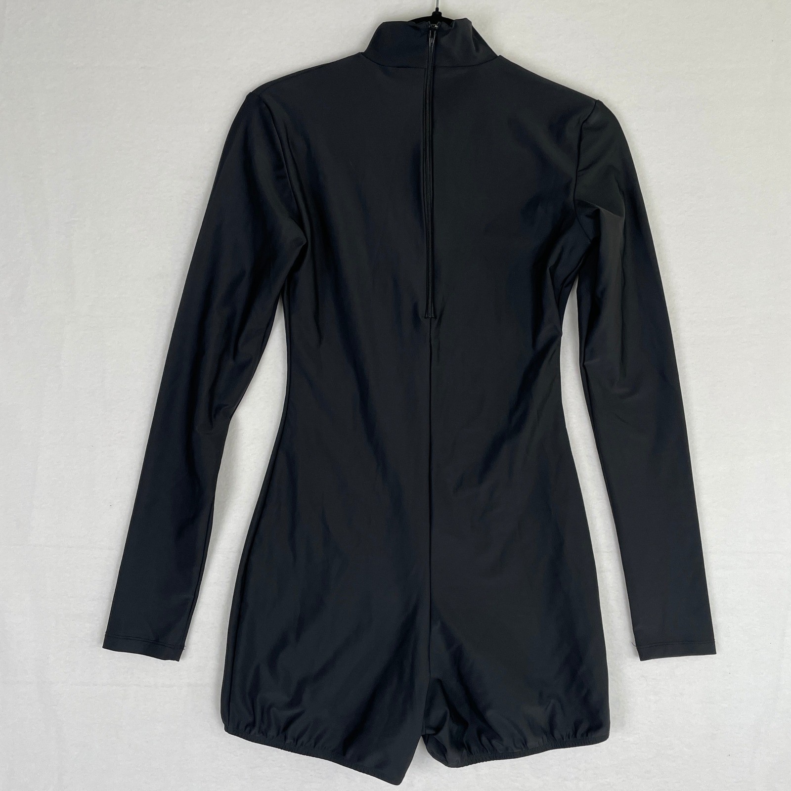 Alexandra Collection Leotard Women’s Large Black Long Sleeve Romper Rhinestone