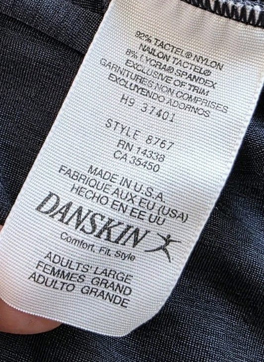 VTG 80s Danskin Spandex Grey Dance Aerobics Leotard Large MADE IN USA