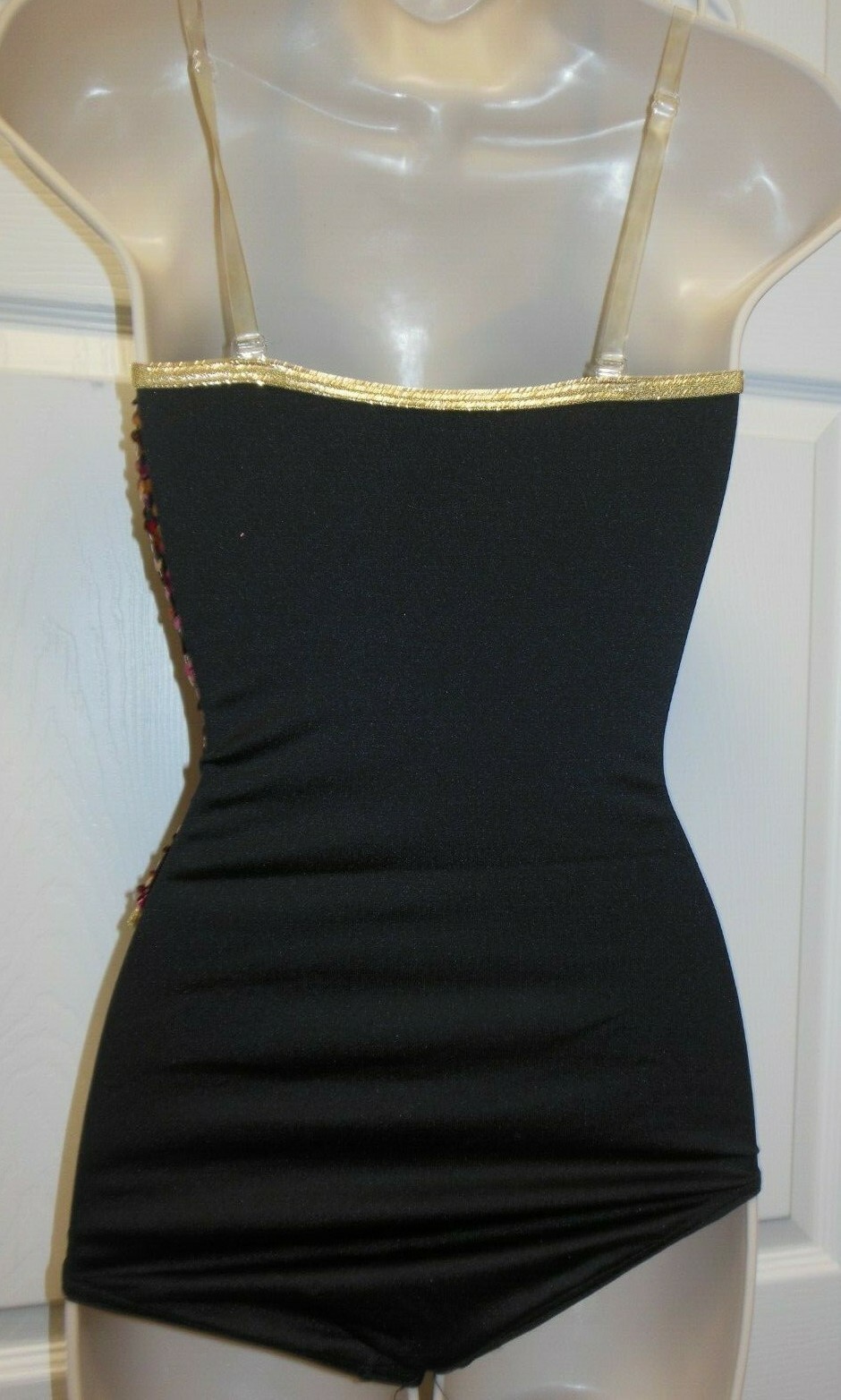 Dance Sequin faux vest Foil Spandex leotard Gold Fushia Costume Jazz