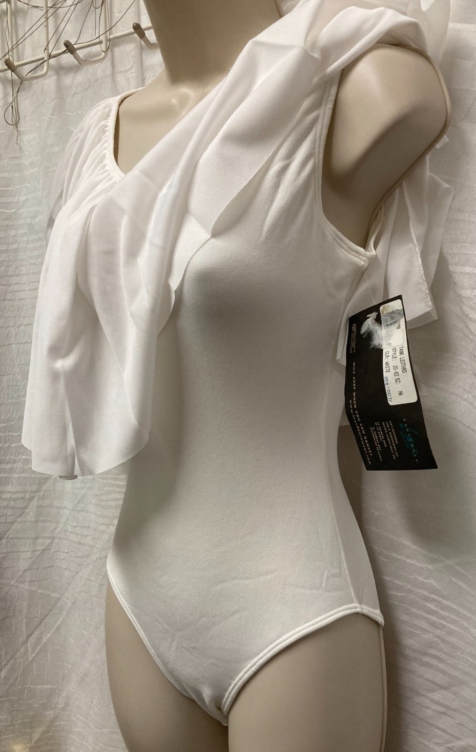 Collared tank Praise Leotard Leo’s 20-62 ladies sizes nylon White fun streetlook