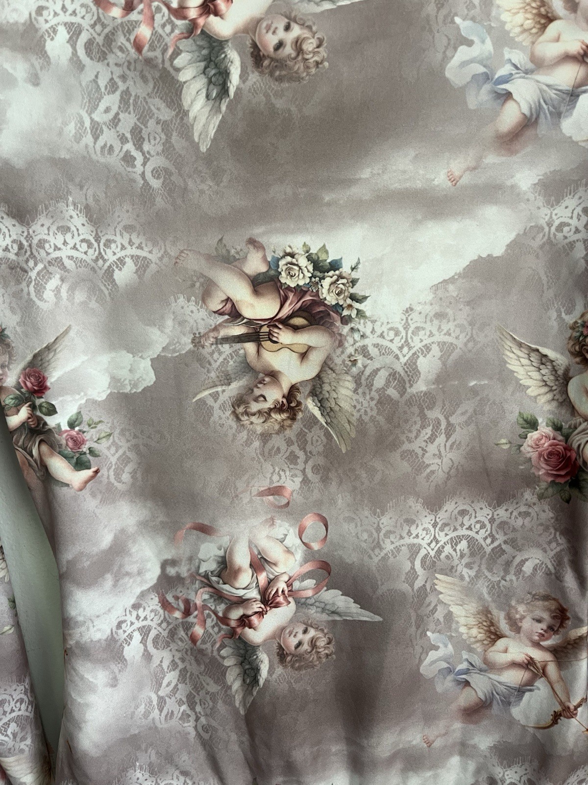 Charming Feminine Bodysuit Leotard Cottagecore Cherubs Angels Romantic Medium