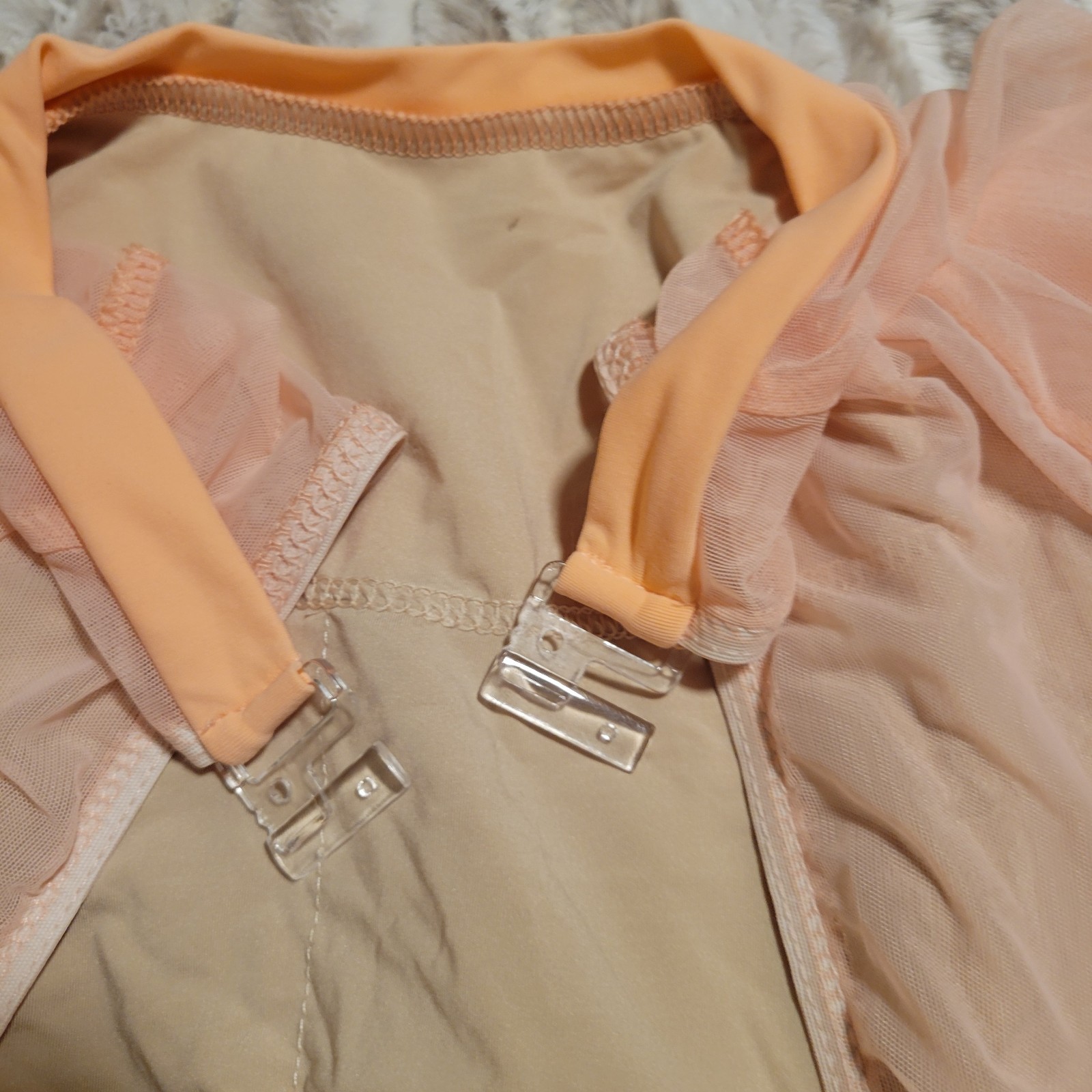 Nikolay Leotard Peach Leotard With Mesh Open Back Women’s Medium Rus 46
