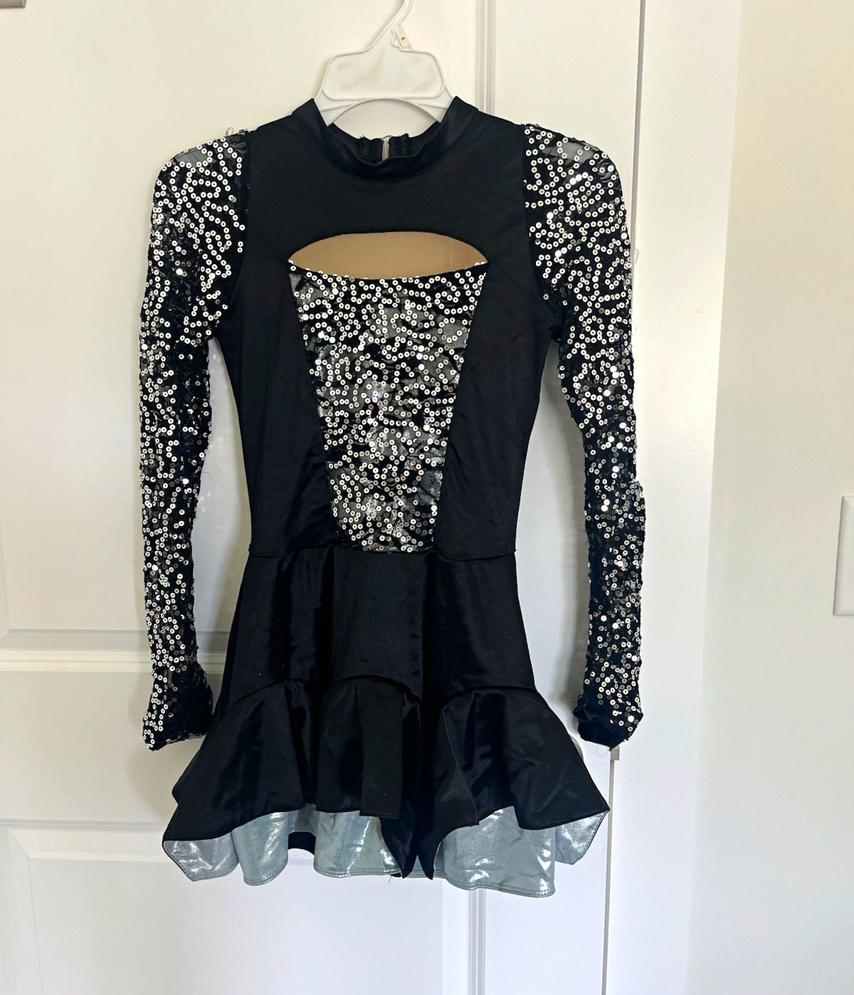Small adult Women Black Long Sleeve Dance tap jazz Leotard Costume