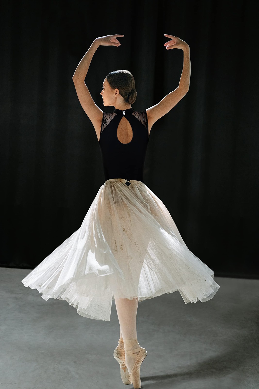 Women’s Dance Lace Leotard Tank Ballet Mock Neck Dancewear Hollow Back7030-06-S