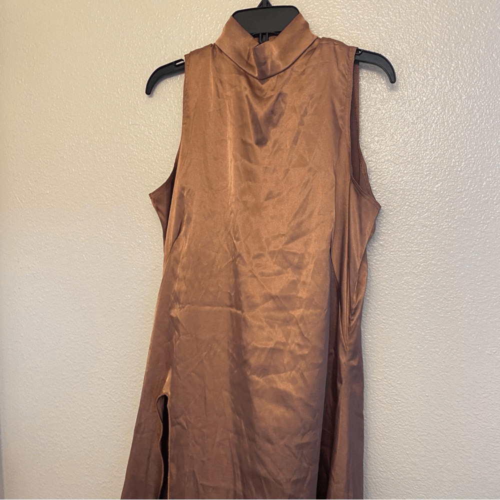 WEISSMAN Balera Elite Dance silky Charmeuse Mock Neck slip Dress D13067 MA adult