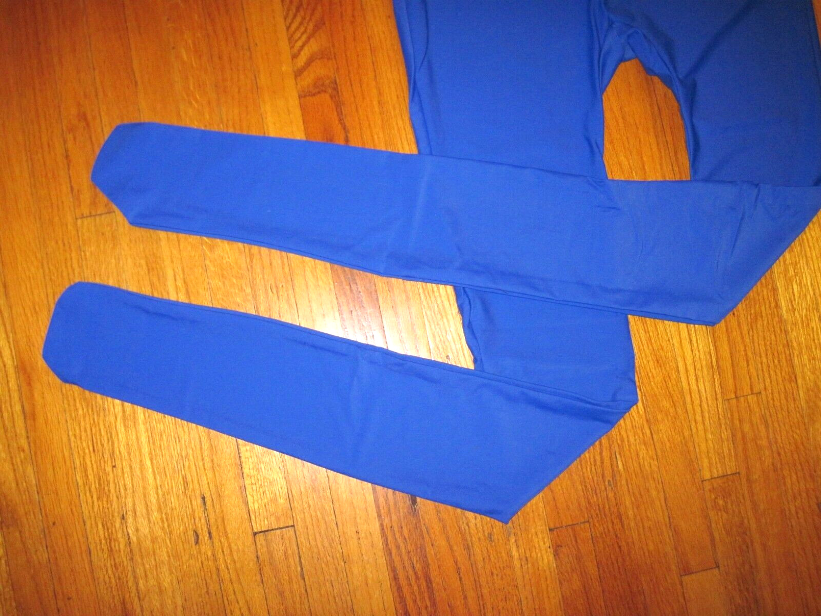 Plus Size Shiny Royal Long Sleeve T Neck Footed Unitard W/Hands Sz 3XL-18-20 New