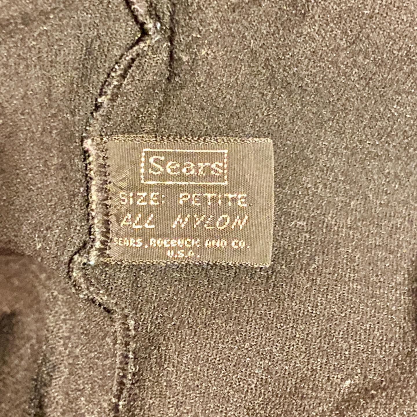 Vintage 70s SEARS Black Nylon Leotard Petite Scoop Neck Short Sleeve Ballet EUC
