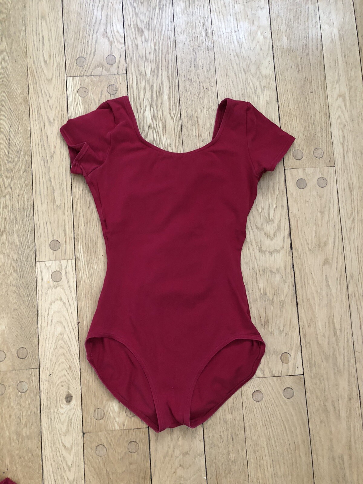 4 Capezio cap-sleeve leotards style #CC400C – Color: Garnet; Size: Adult Small