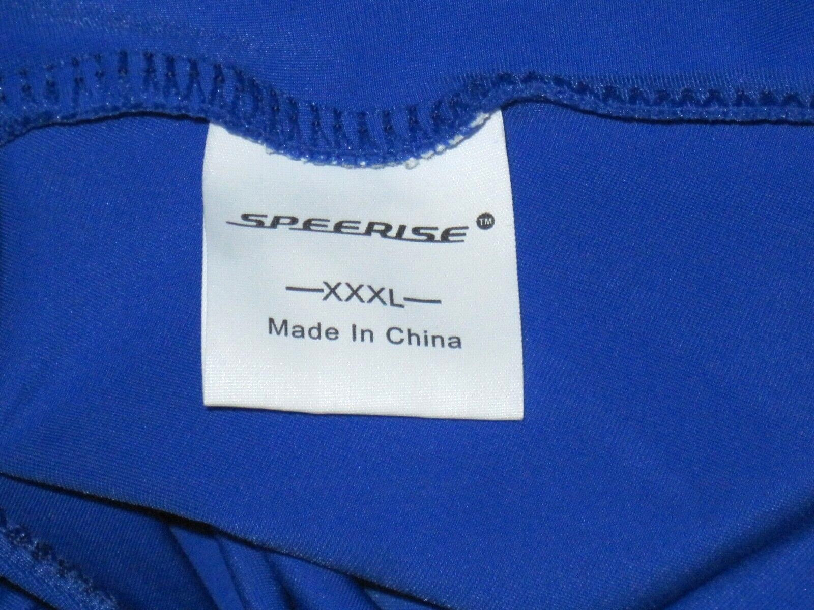 Plus Size Shiny Royal Long Sleeve T Neck Footed Unitard W/Hands Sz 3XL-18-20 New