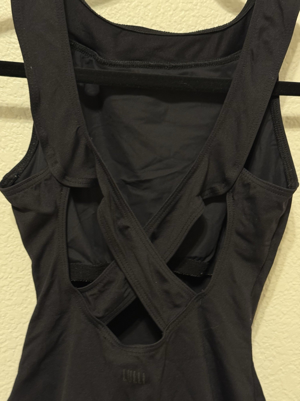 Lulli Dancewear Black Tank Leo With Crisscross Back Adult Small