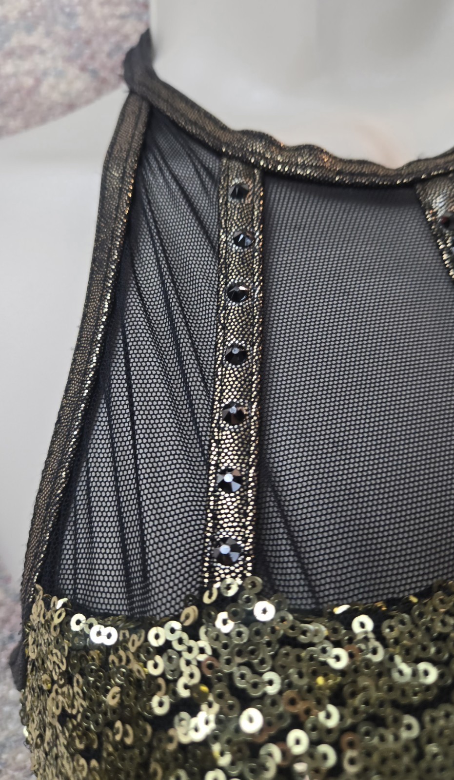 WEISSMAN Women’s SA (4/6) Purple Gold Black SEQUINS Dance Costume Tassels EUC